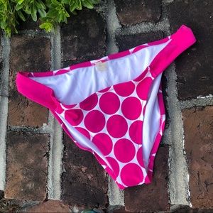 Victoria Secret pink and white polka dot bikini bottoms size large
